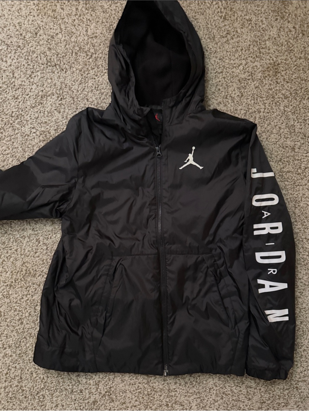 Jordan Black Jacket with White Jumpman and Sleeve Logo
